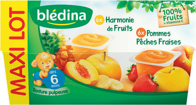 ASSORTIMENT DE COUPELLES DE FRUITS POUR ENFANTS “BLÉDINA” 3041090785993 (3041090785993)