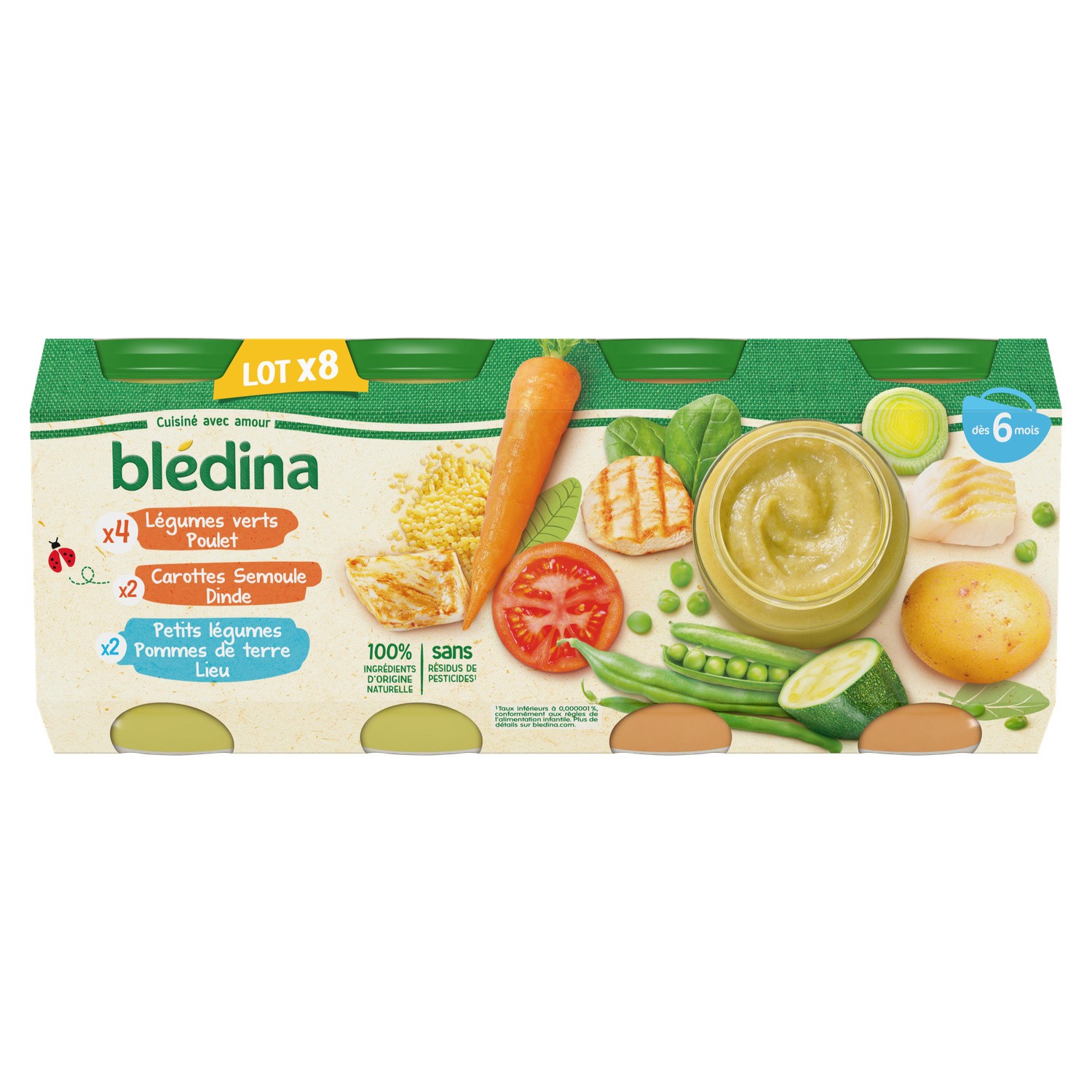 Petits pots bébé dès 6 mois, assortiment BLEDINA