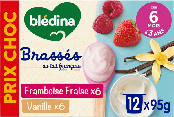 BLEDINA Blédina Brassés Vanille, Framboise - Fraise code EAN 3041092056015 