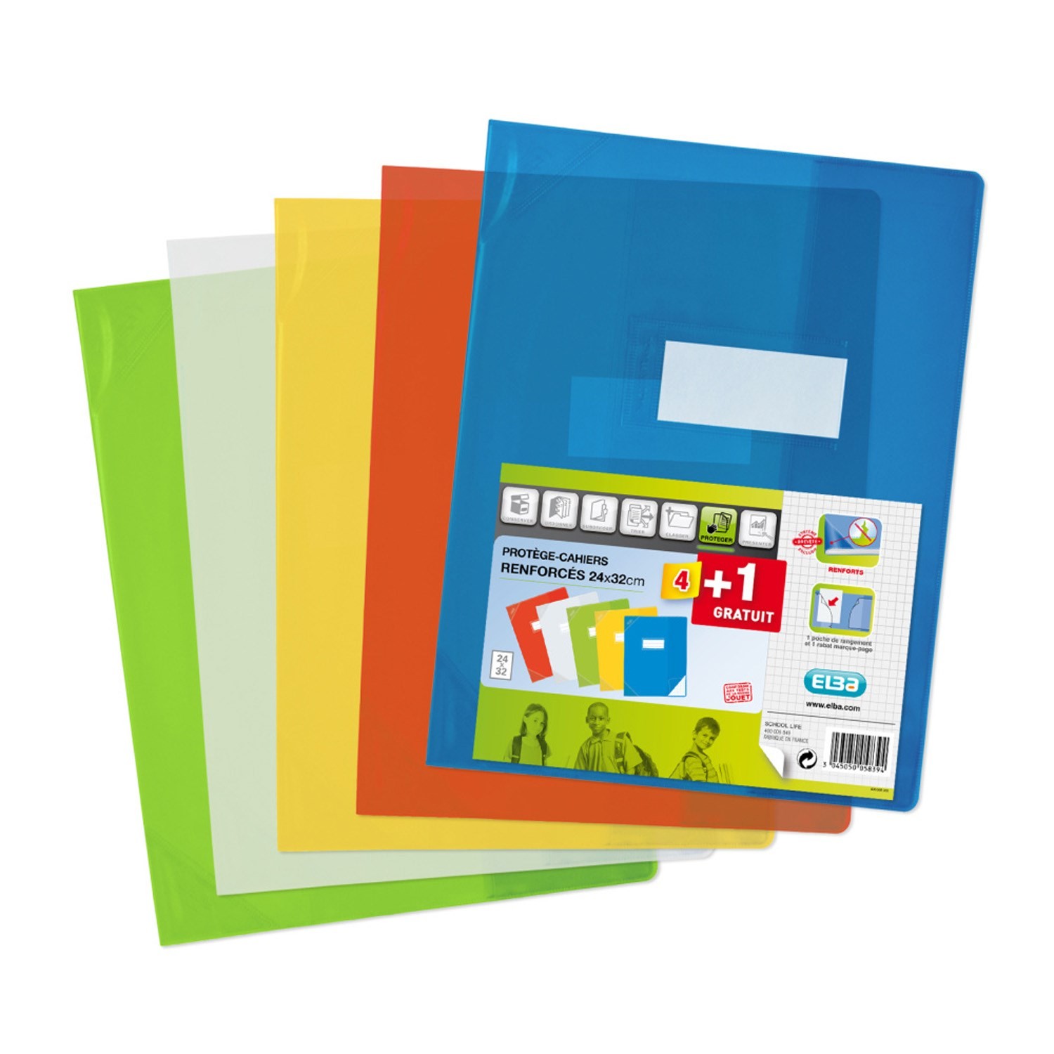 Protège cahier cristal 24x32cm x5 STRONG LINE