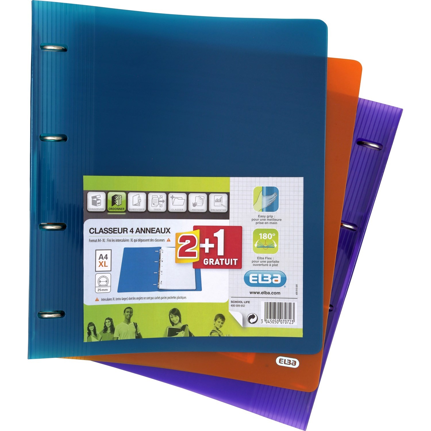 Classeur extra-large 4 anneaux 21x29,7cm ELBA