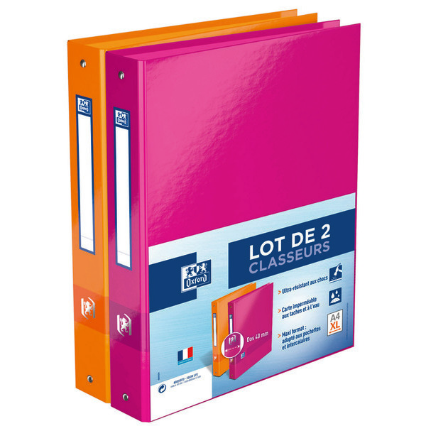 Lot de 2 classeurs 4 anneaux Colorlife