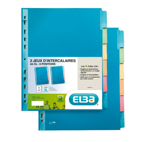 Lot de 2 intercalaires 6 positions School Life