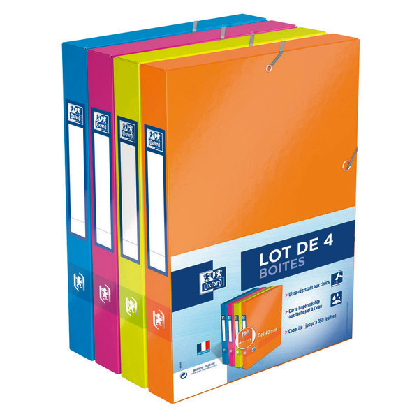 Lot de 4 boîtes de classement Color Life