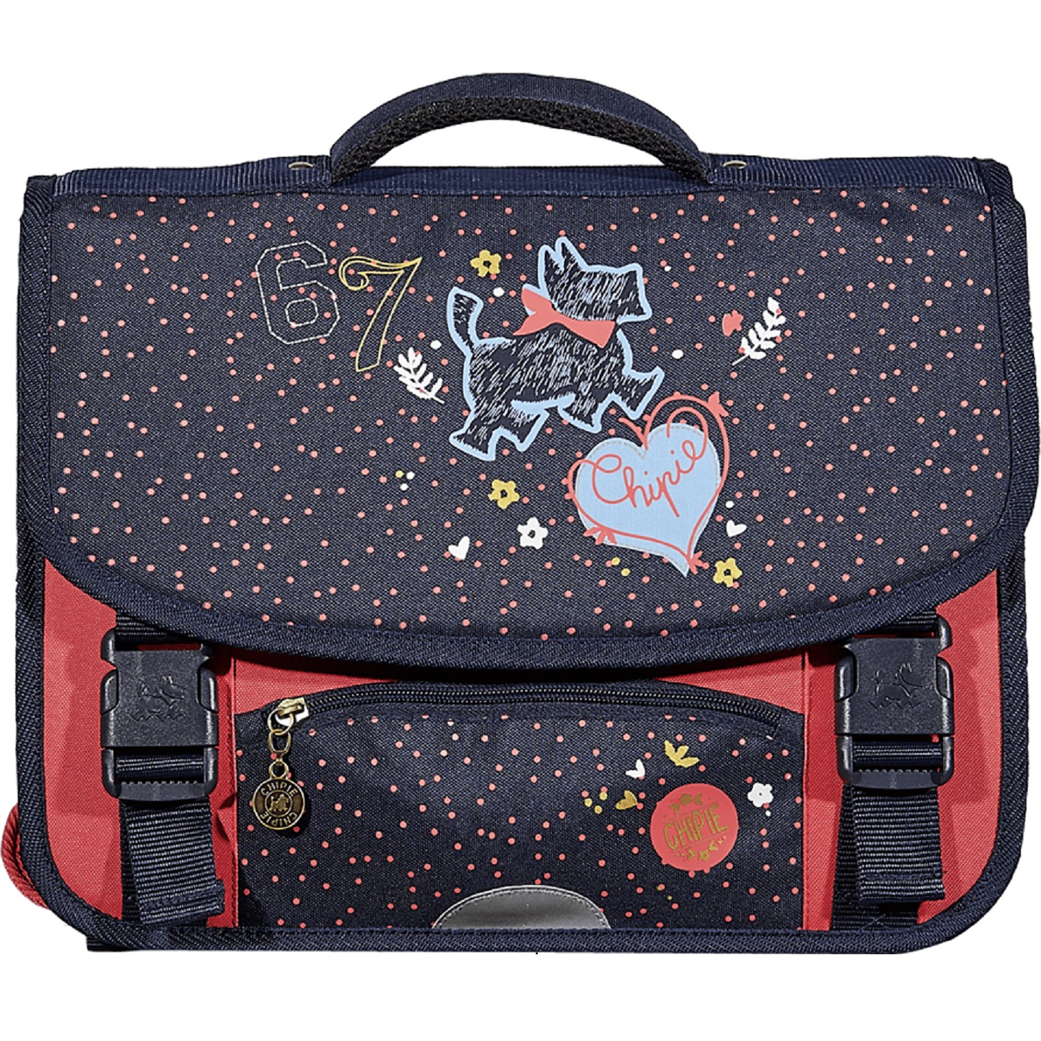 Cartable 38 cm bleu CHIPIE CŒUR