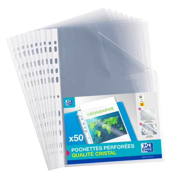 OXFORD 50 POCHETTES PERFORÉES A4 
OXFORD code EAN 3045050471612 