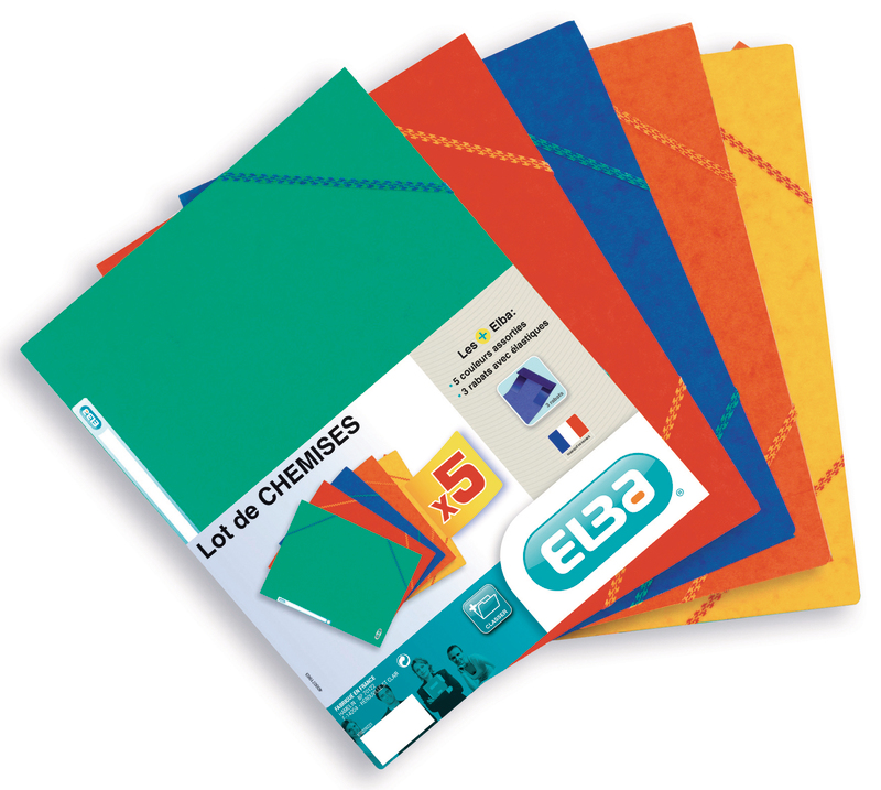 5 CHEMISES 3 RABATS A4 TOP FILE ELBA