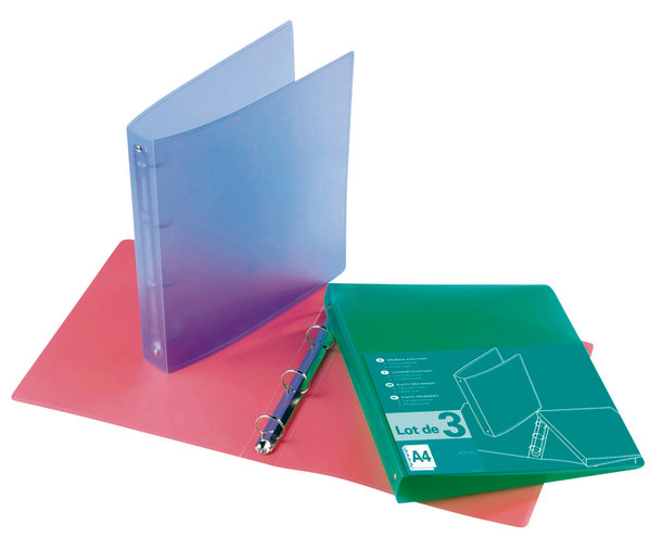 LOT DE 3 CLASSEURS 4 ANNEAUX