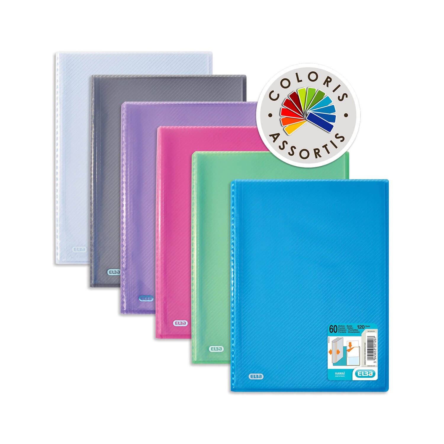 Protège-documents 120 vues polypropylène assort...