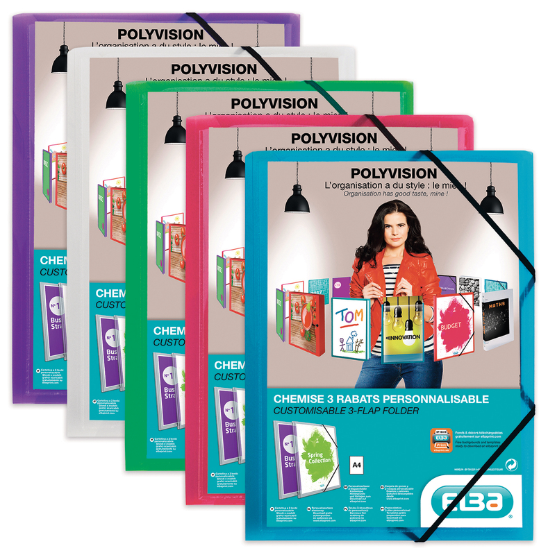 CHEMISE 3 RABATS A4 POLYVISION ELBA