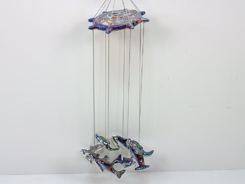 Mobile 6 dauphin en ceramique porcelaine nacre ...