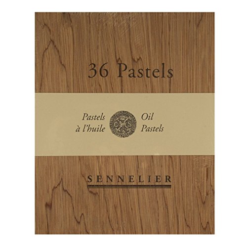 Coffret bois 36 pastels à l'huile assortis