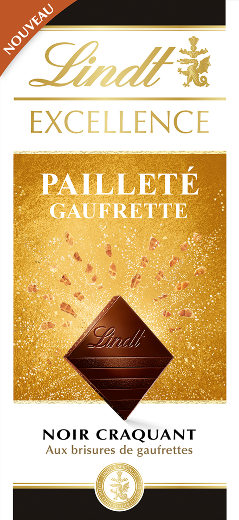 TABLETTE DE CHOCOLAT NOIR PAILLETÉ EXCELLENCE