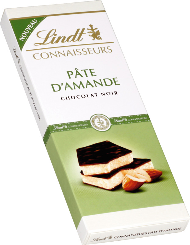  TABLETTE DE CHOCOLAT CONNAISSEURS NOIR PÂTE D'AMANDE Lindt Lindt  3046920020909