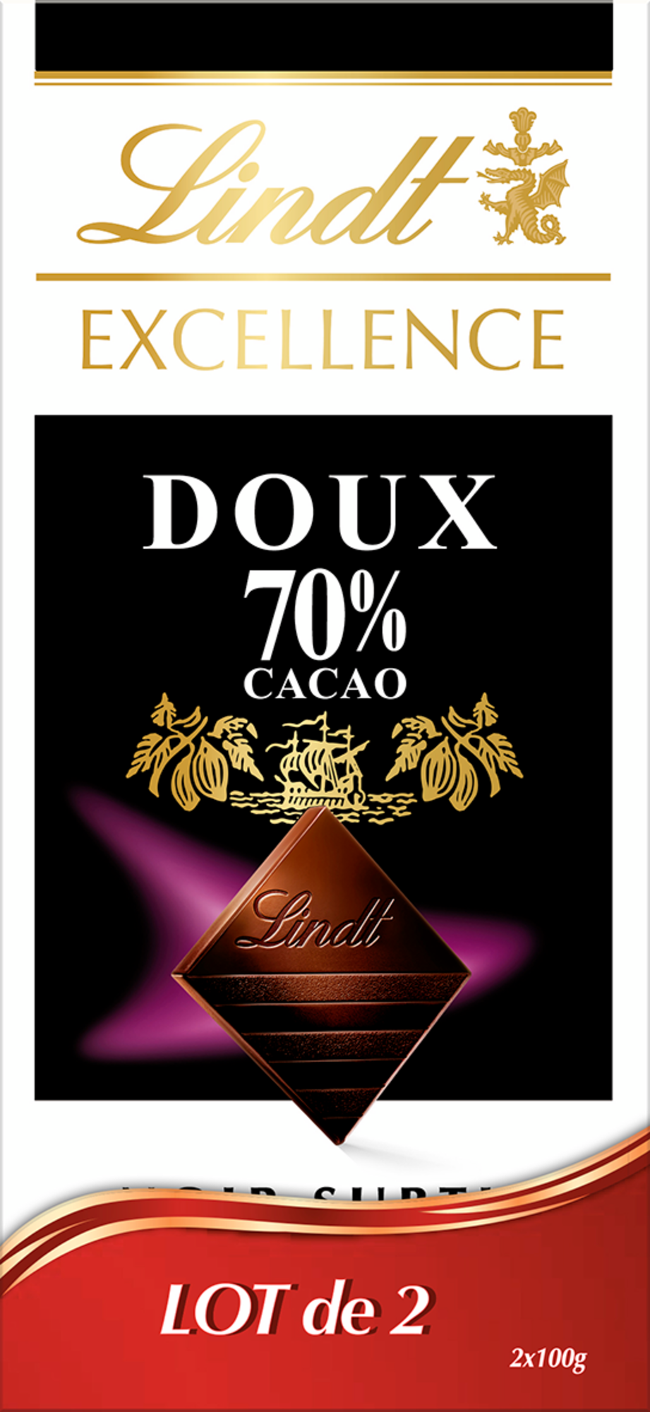 LINDT TABLETTES DE CHOCOLAT NOIR EXCELLENCE code EAN 3046920030090 