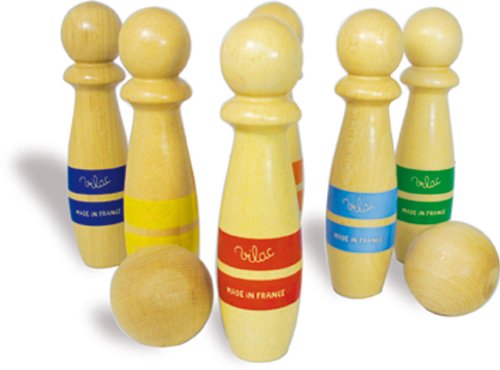 - 4051 - jeu de plein air - 6 quilles vintage r...