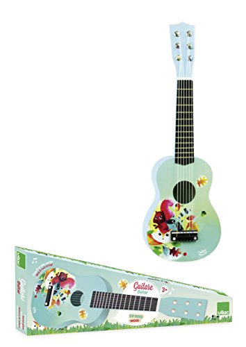 - 8349 - guitare en bois illustrée sur le thème...