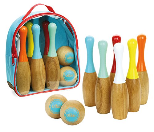 - jeu de quilles bowling bicolores - bois massi...