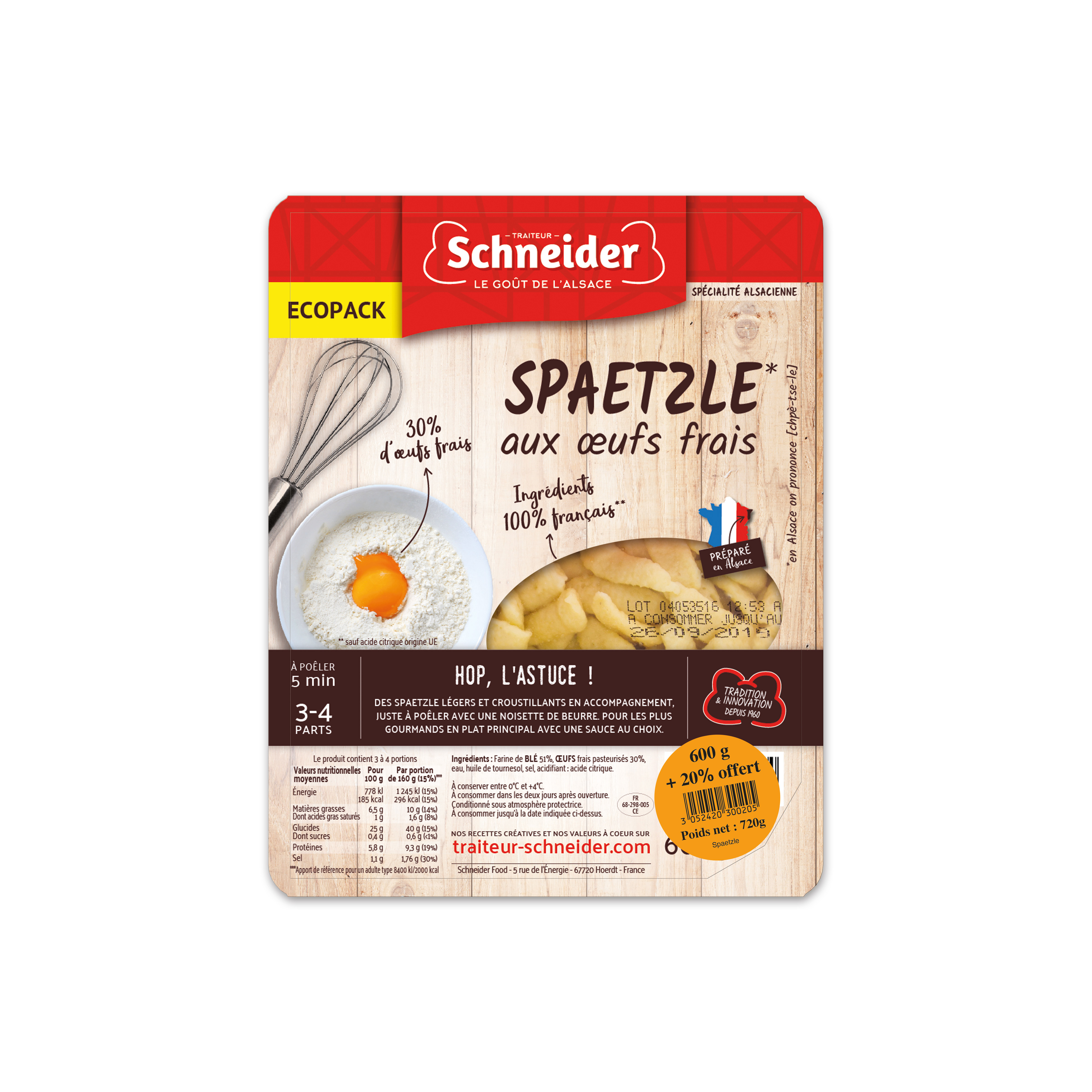 SPAETZLE AUX OEUFS FRAIS