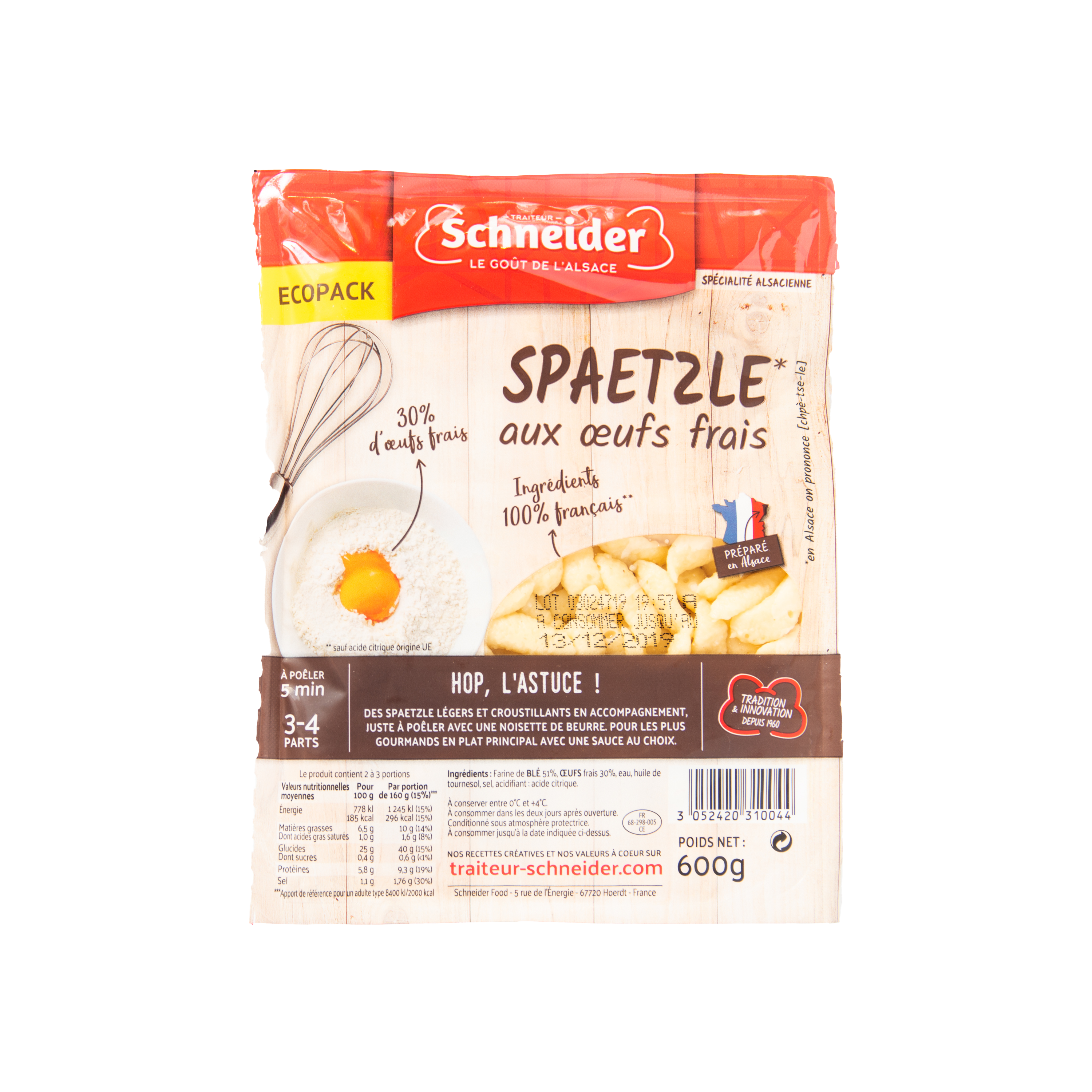 SPAETZLE AUX OEUFS FRAIS