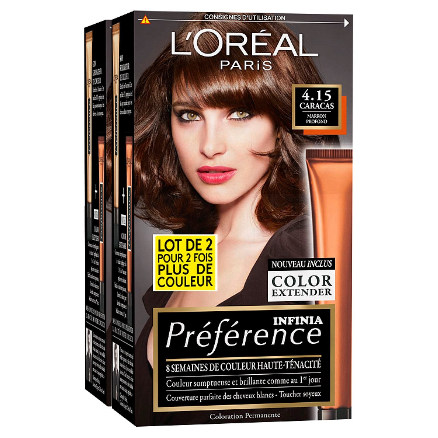 Coloration permanente 4.15 marron profond L'ORE...