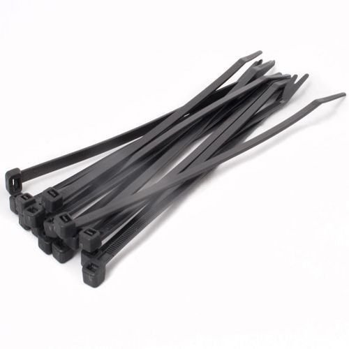 250mm x 4.8mm Black Zip Ties - Heavy Duty Nylon...