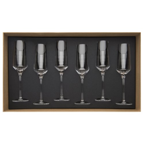 206395 coffret de 6 flutes à champagne 19 cl