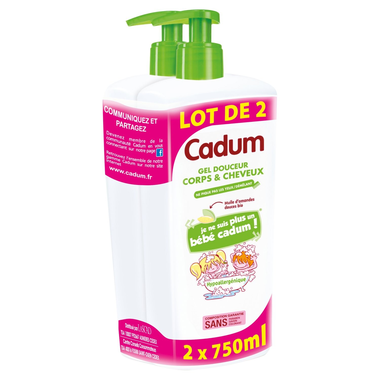 Gel douche bébé huile d'amandes bio CADUM