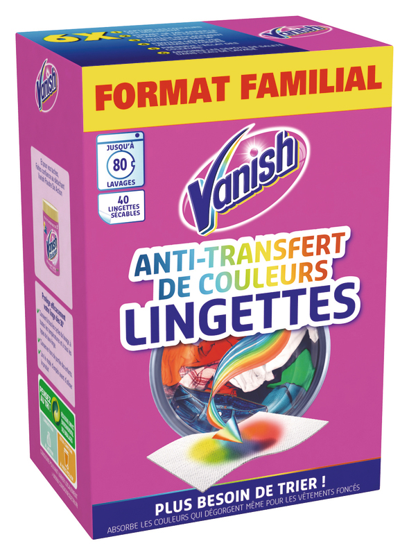 LINGETTES ANTI-TRANSFERT DE COULEURS Vanish