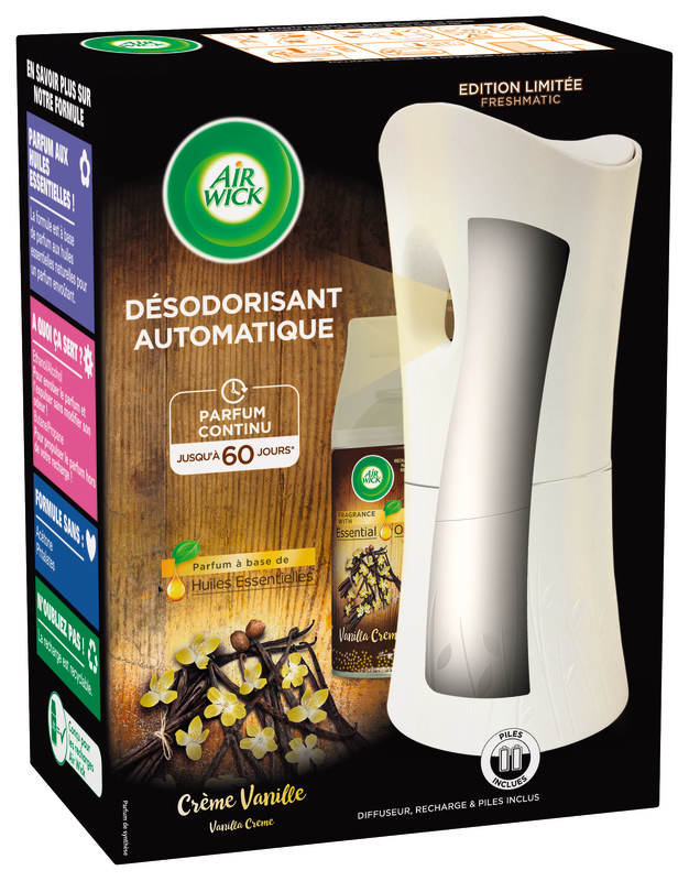 KIT DÉSODORISANT AUTOMATIQUE ÉDITION LIMITÉE CRÈME VANILLE Air Wick 3059943026476 Air Wick KIT DÉSODORISANT AUTOMATIQUE ÉDITION LIMITÉE CRÈME VANILLE Air Wick 3059943026476 Air Wick