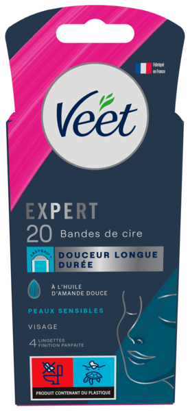 BANDES DE CIRE VISAGE PEAUX SENSIBLES HUILE D'A...