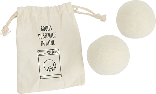 2 BOULES DE SÉCHAGE EN LAINE
AVEC SAC COTON