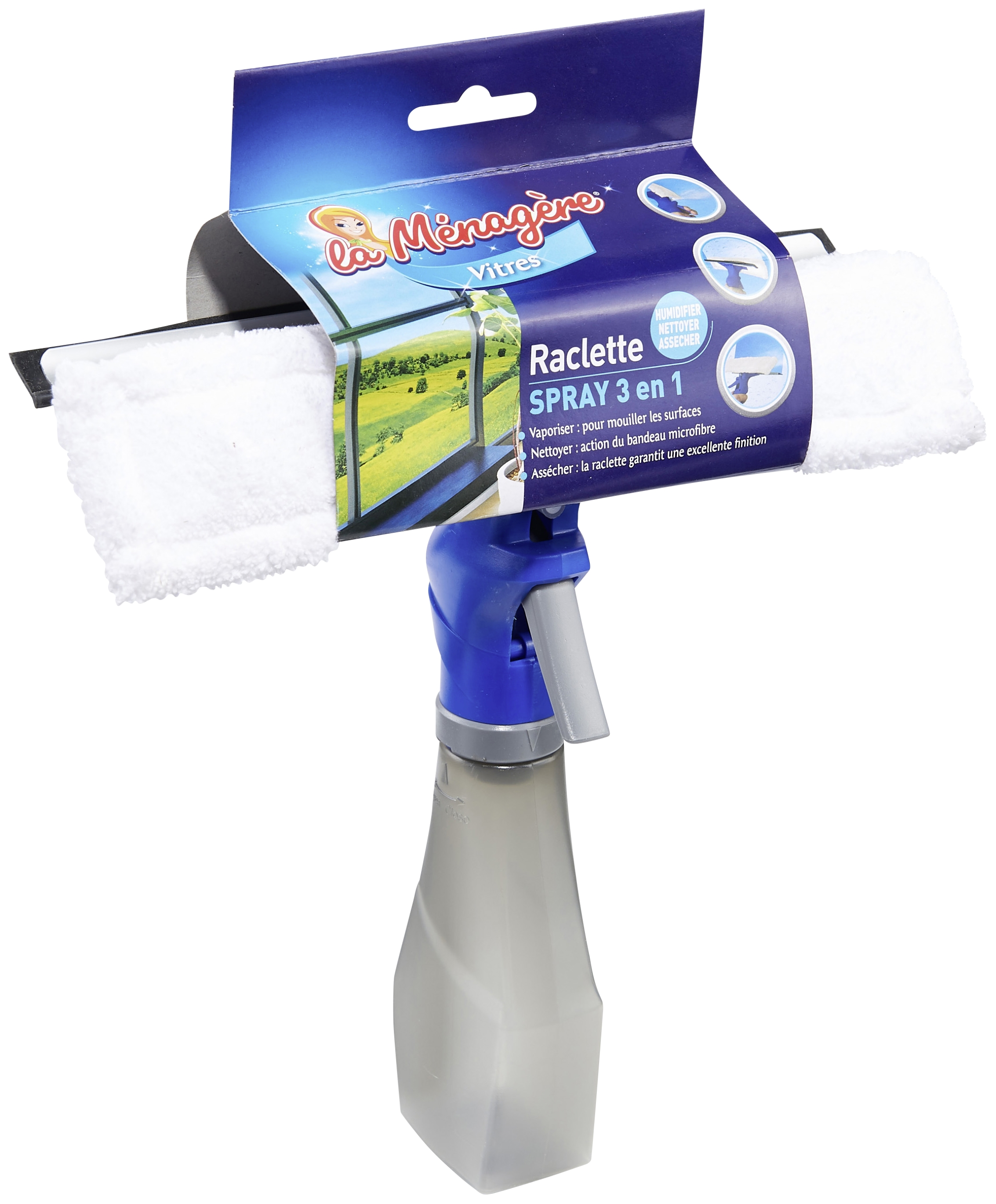 Raclette vitres spray 3 en 1 La Ménagère