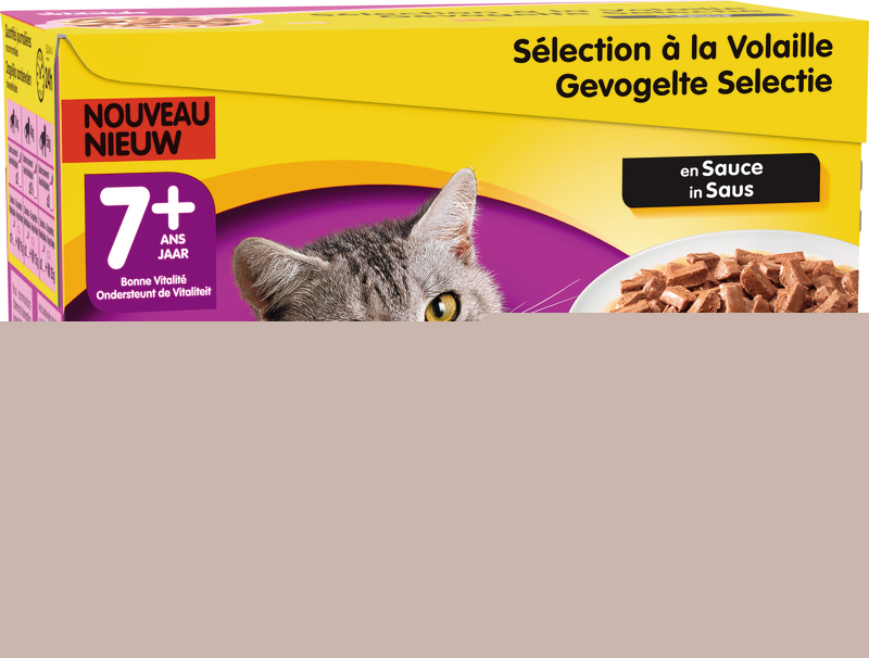 SACHETS FRAÎCHEURS CHAT 7 ANS + VOLAILLE EN SAU...