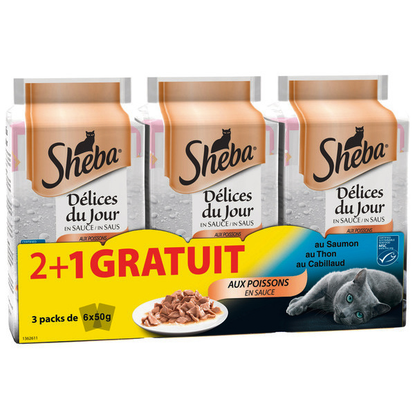 DÉLICES DU JOUR EN SAUCE AUX POISSONS SHEBA 3065890128330 SHEBA DÉLICES DU JOUR EN SAUCE AUX POISSONS SHEBA 3065890128330 SHEBA