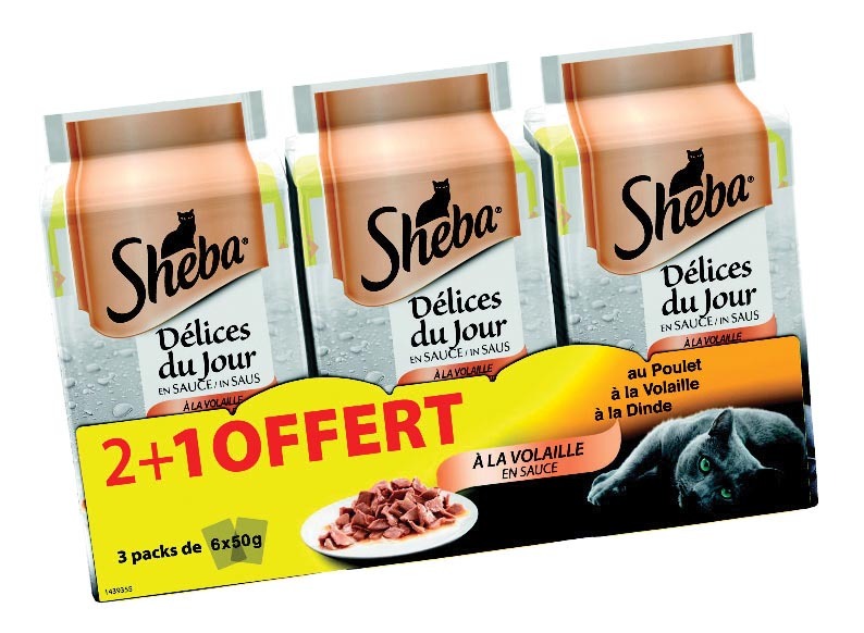  SACHETS FRAICHEURS POUR CHATS “DÉLICES DU JOUR DE SHEBA” code EAN 3065890128354 