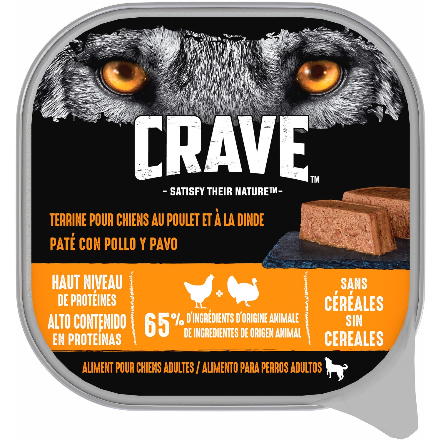 Pâtée pour chien au poulet  à la dinde  CRAVE