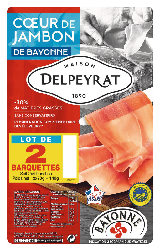 COEUR DE JAMBON DE BAYONNE IGP delpeyrat