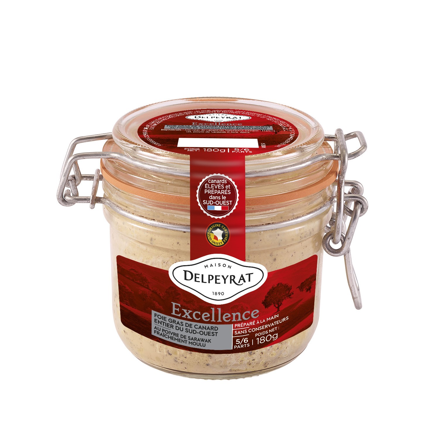 Foie gras de canard entier du Sud-Ouest au poiv...