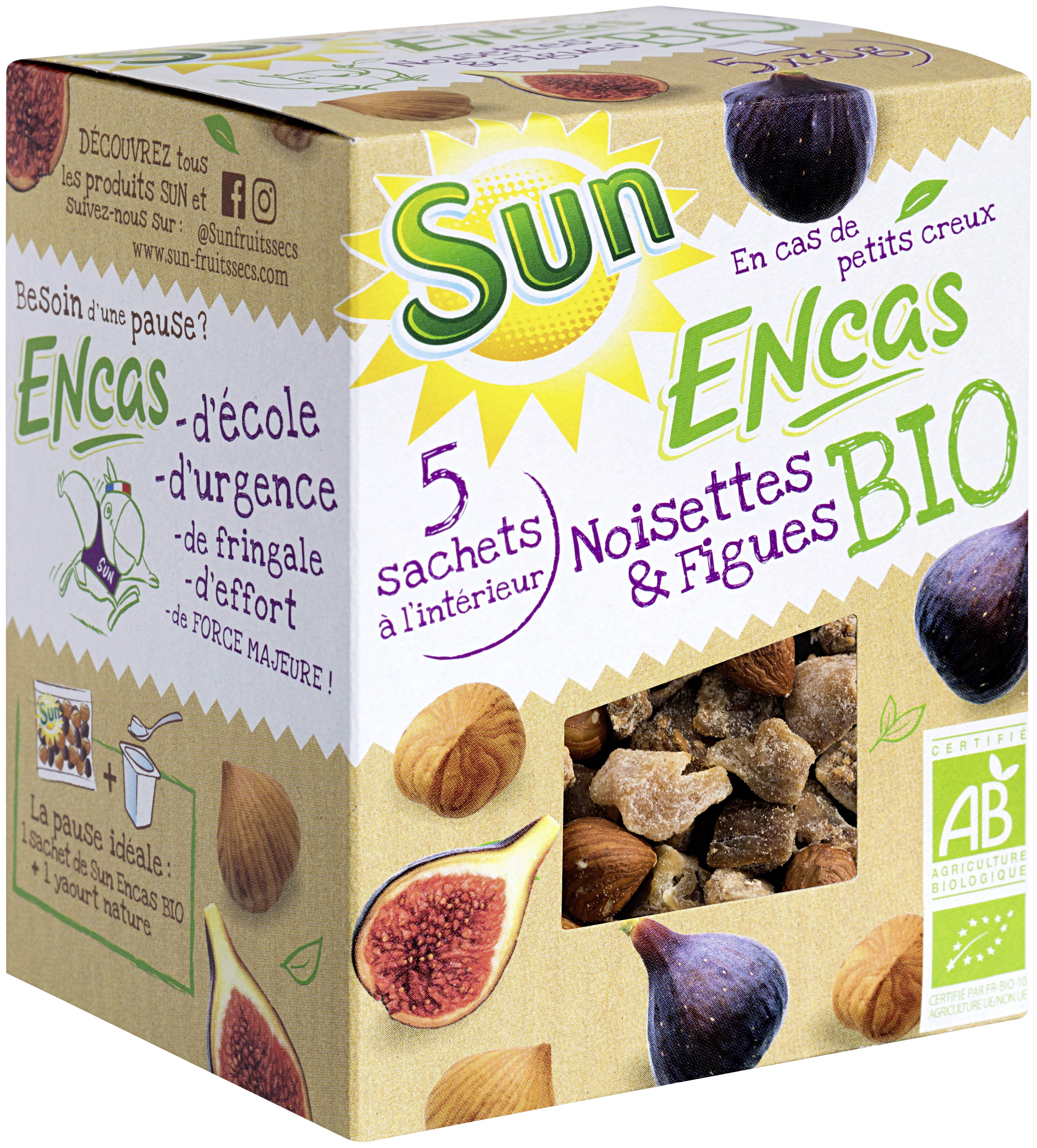 Encas bio noisettes et figues Sun