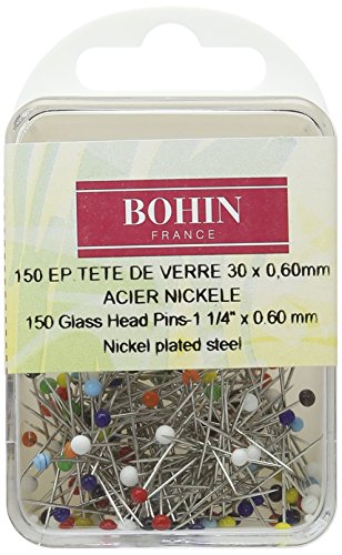 Bohin Fabrics Bohin tissus 1.4 MP200 Assortiment épingles à tête en verre, métal, multicolore 3073640265990 (3073640265990)