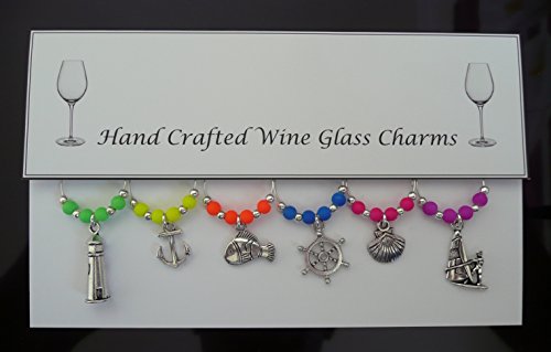 Verre à vin fait main Charms Lot de 6 Thème Nau...