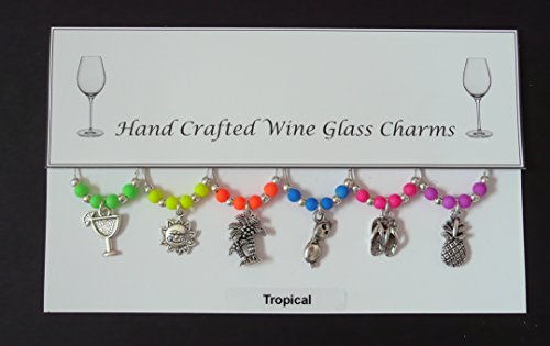Charms à thème Tropical Verre à vin Lot de 6 fa...