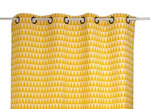 Rideau motifs géométriques à oeillets polyester...