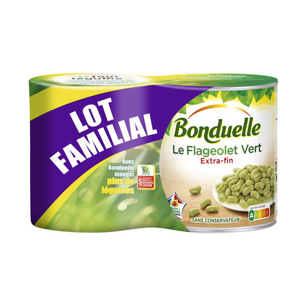 BONDUELLE Flageolets verts extra-fins "Lot Familial" code EAN 3083680642729 