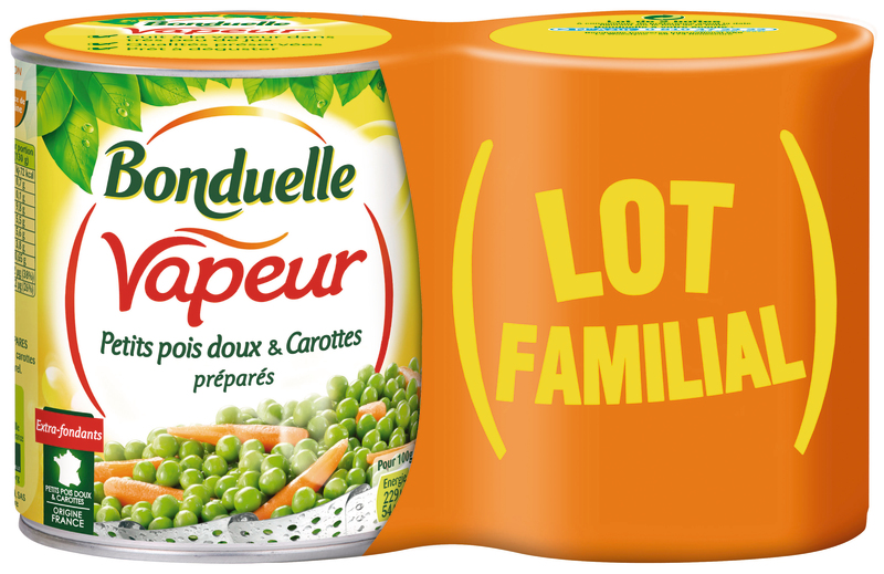 VAPEUR PETITS POIS CAROTTES Bonduelle