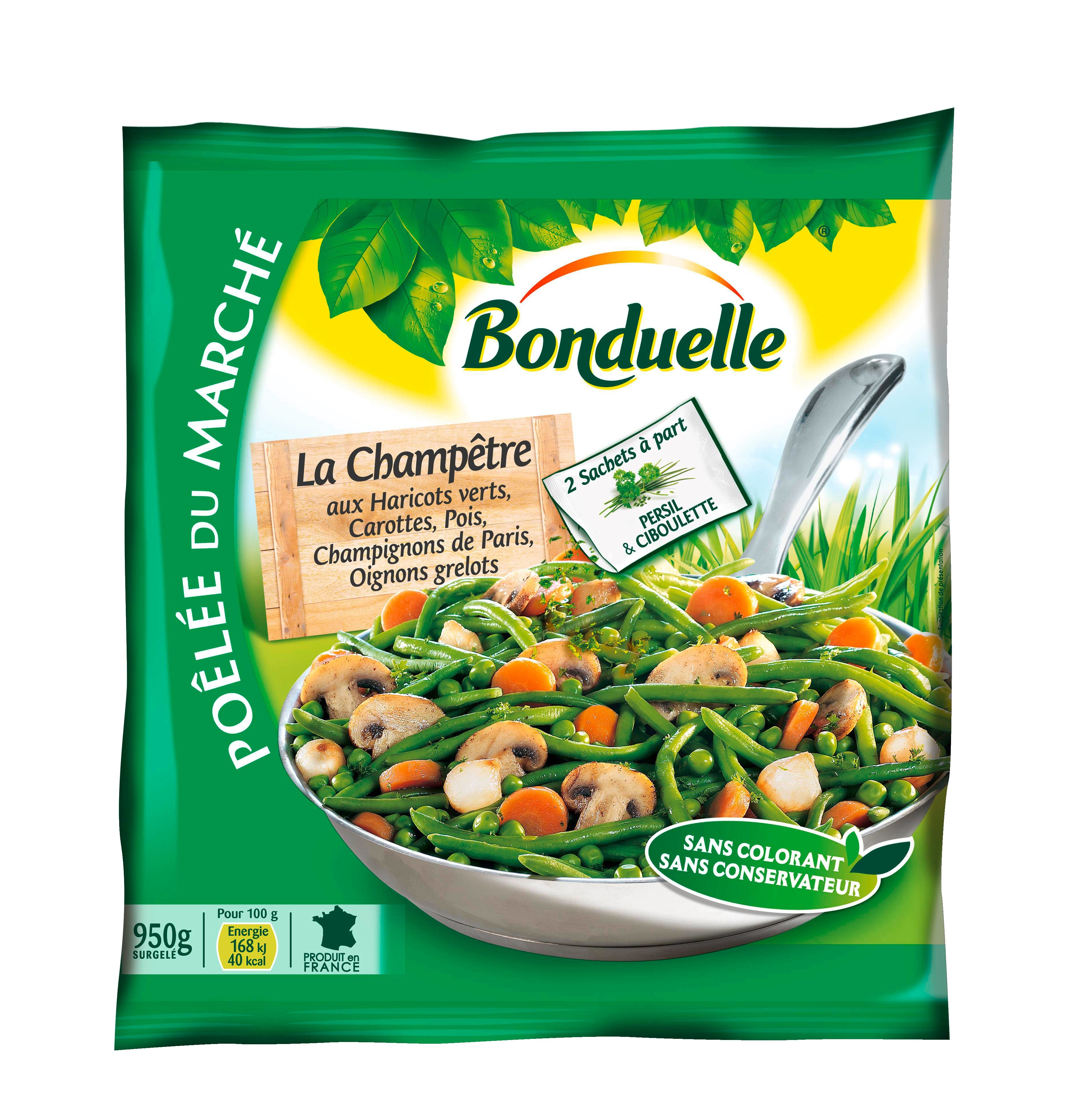  Poêlée La Champêtre
surgelée 
BONDUELLE code EAN 3083681032628 