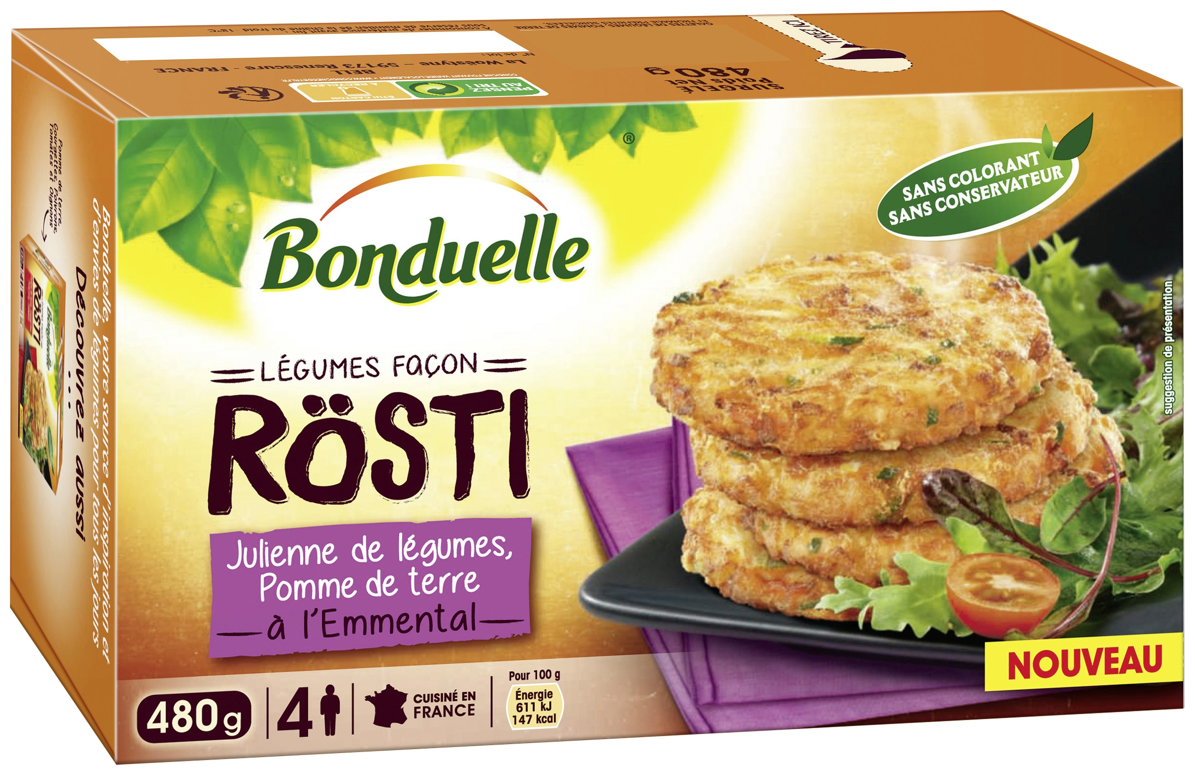 Légumes rösti à l'emmental surgelés Bonduelle