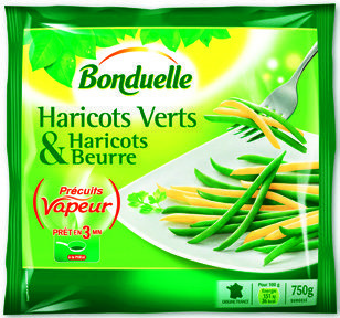 HARICOTS VERTS & HARICOTS BEURRE PRÉCUITS VAPEUR SURGELÉS “BONDUELLE”  3083681070354 