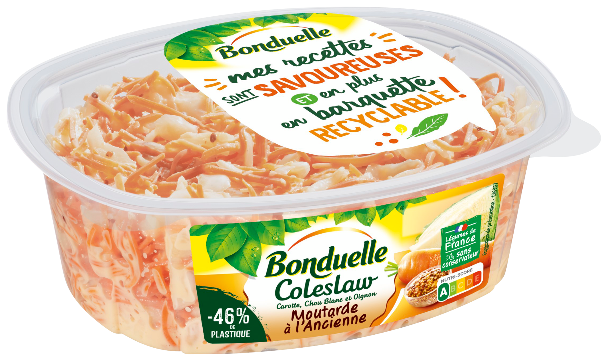 Coleslaw carotte, chou blanc et oignon à la mou...